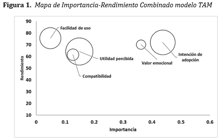 Figura 1. Mapa de importancia-rendimiento combinado