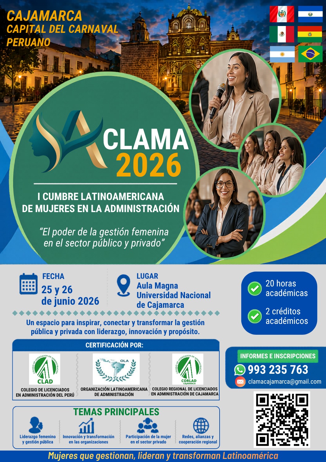 CLAMA 2026 | I Cumbre Latinoamericana de Mujeres en la Administración